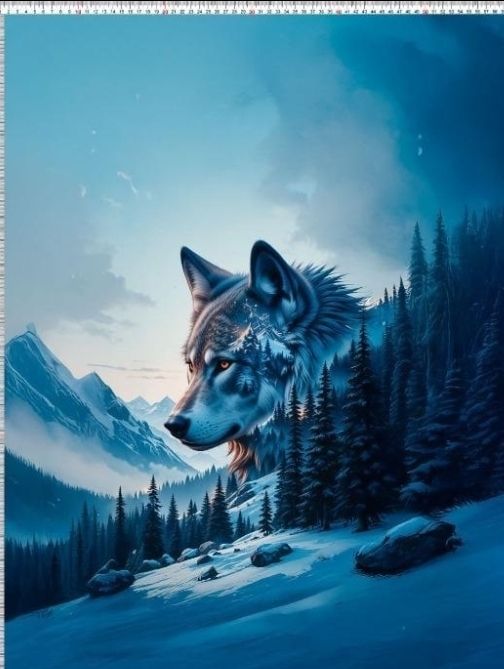 Sommersweat Wolf Panele 90x180cm Sommersweat Wolf Panele 90x180cm