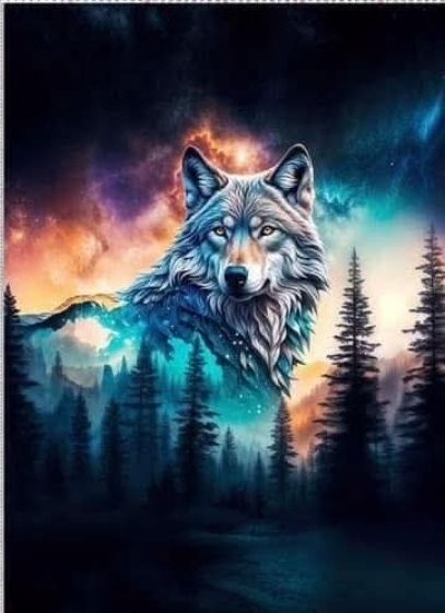Sommersweat Wolf bunt Panele 80x180cm 