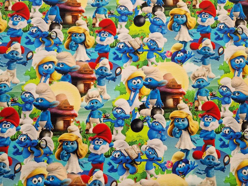 Sommersweat Schlümpfe 50cm x 180cm breit Sommersweat Schlümpfe 50cm x 180cm breit