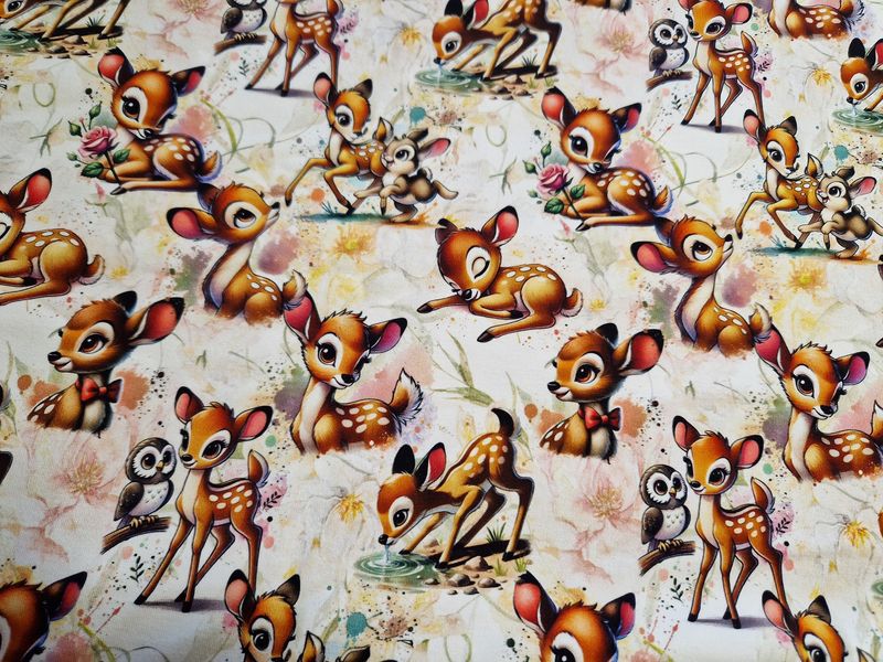 Sommersweat Waldtiere Rehe 50cm x 180cm breit Sommersweat Waldtiere Rehe 50cm x 180cm breit