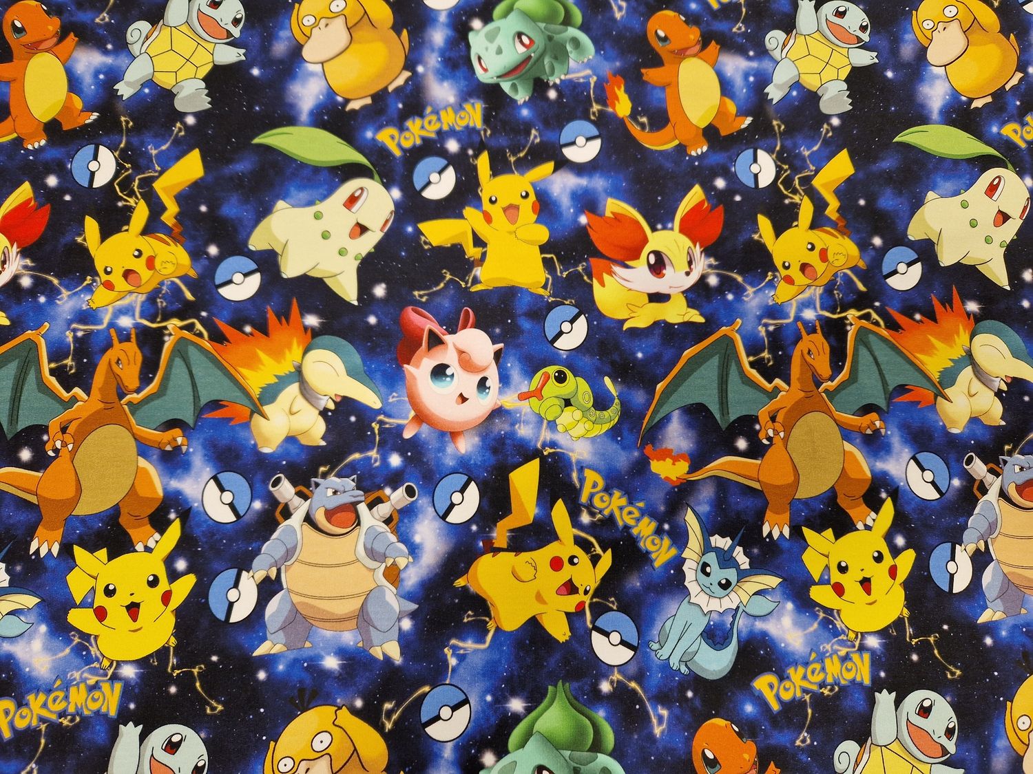 Sommersweat Pokemon blau 87cm x 180cm breit