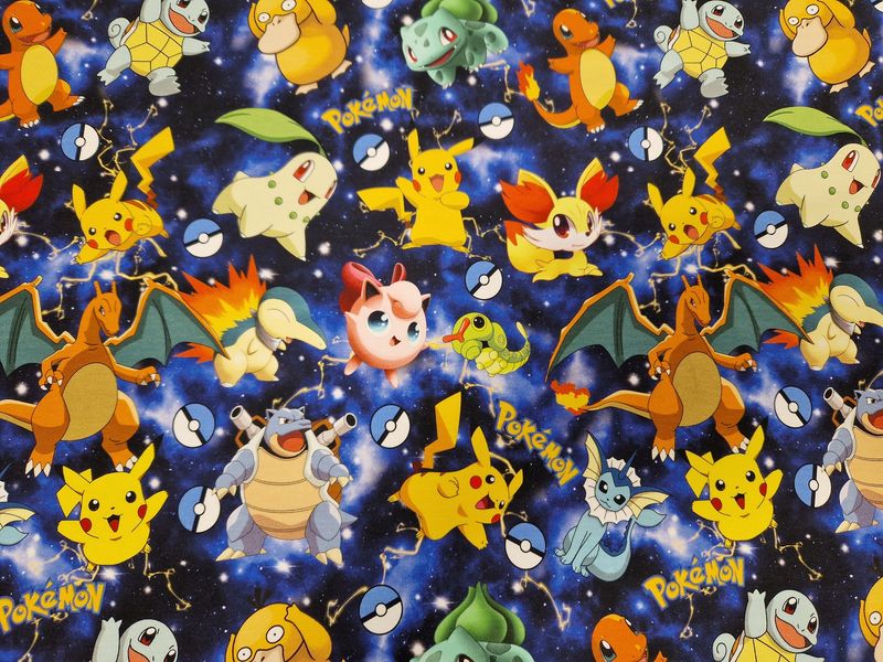 Sommersweat Pokemon blau 87cm x 180cm breit Sommersweat Pokemon blau 87cm x 180cm breit