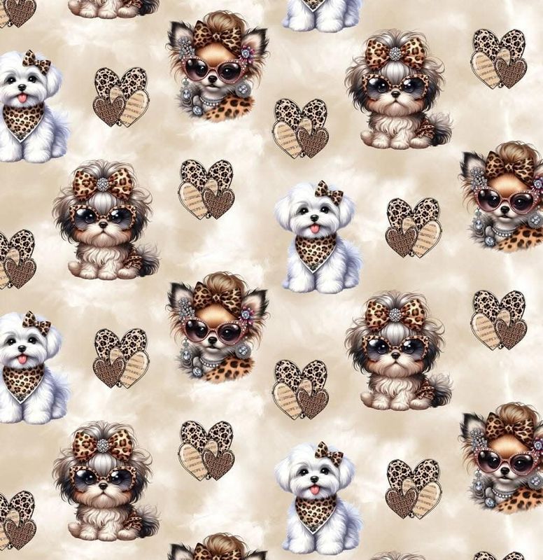 Sommersweat Hunde 50cm x 180cm breit Sommersweat Hunde 50cm x 180cm breit