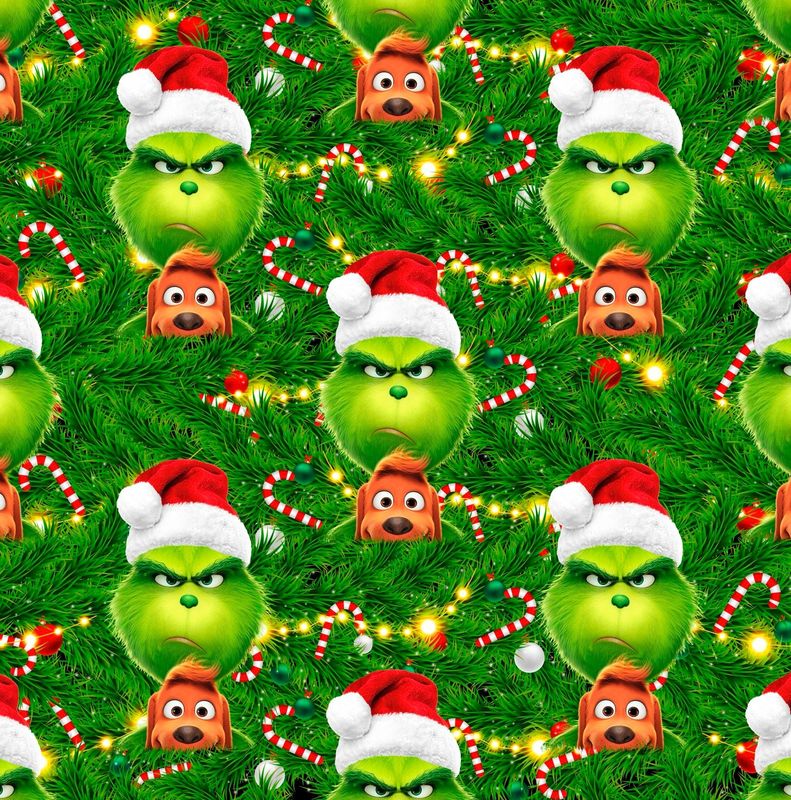 Sommersweat Grinch 50cm x 180cm breit Lieferung Anfang November