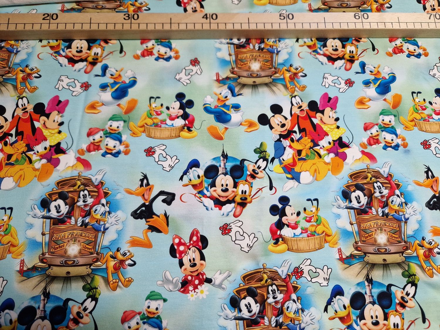 Sommersweat Micky Maus Rest 110cm x 180cm breit B Ware 