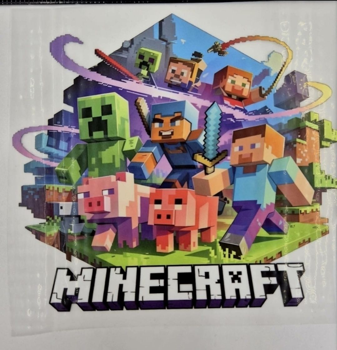 Bügelbild Minecraft 10x10cm Lieferung Anfang Oktober 