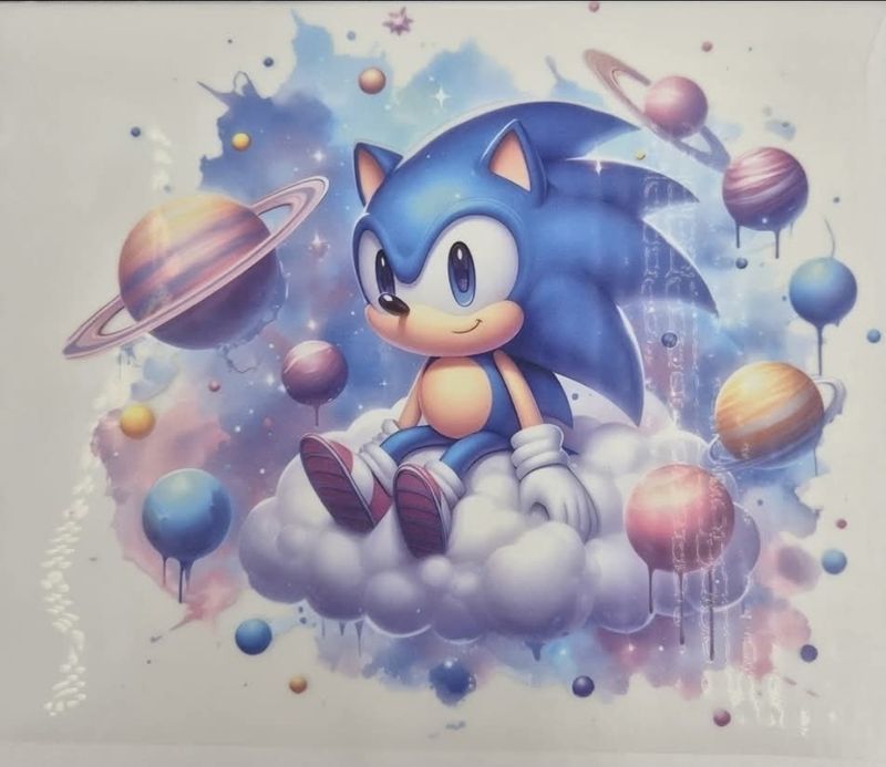 Bügelbild Sonic 10x10cm  Bügelbild Sonic 10x10cm