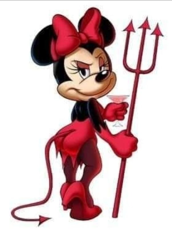 Sommersweat Minnie Maus Teufel Panele 50x60cm Sommersweat Minnie Maus Teufel Panele 50x60cm