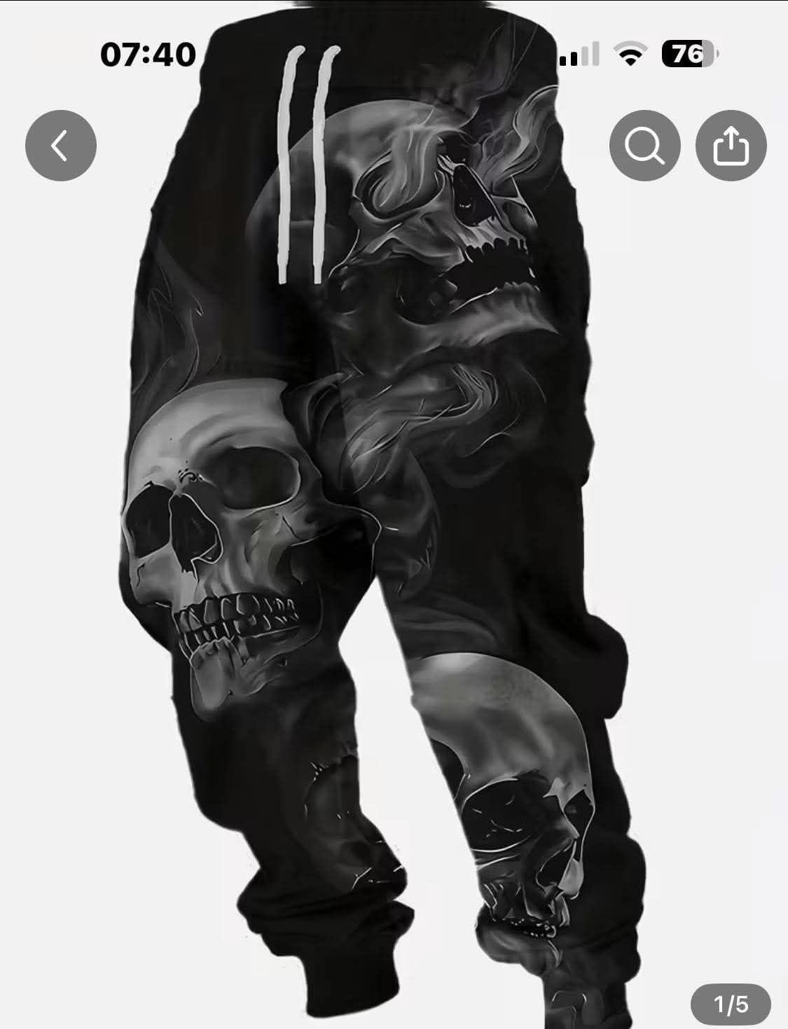 Sommersweat Skulls schwarz 50cm x 180cm breit 