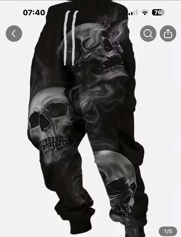 Sommersweat Skulls schwarz 50cm x 180cm breit Sommersweat Skulls schwarz 50cm x 180cm breit