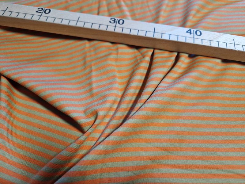 Jersey Streifen orange braun 50cm x 160cm Jersey Streifen orange braun 50cm x 160cm