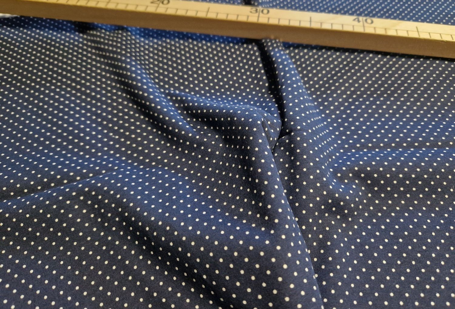 Jersey Punkte blau 50cm x 145cm  Jersey Punkte blau 50cm x 145cm