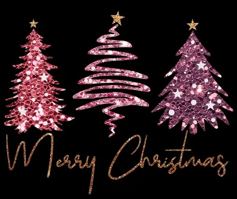 Bügelbild Glitzer Bäume 18cm x 22cm breit 