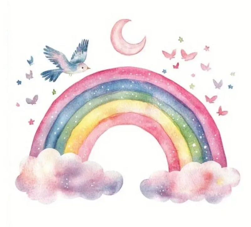 Bügelbild Regenbogen 18cm breit 