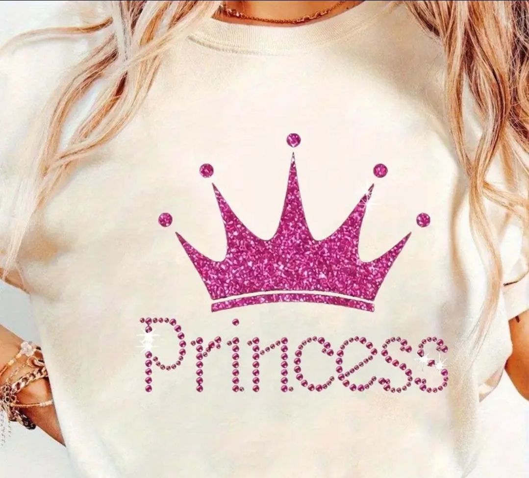 Bügelbild Princess pink 17cm breit 