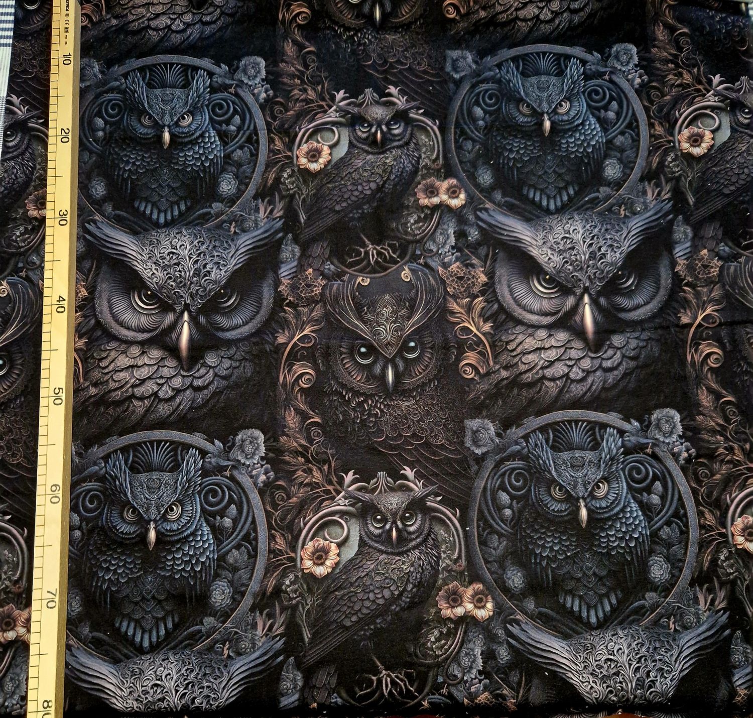 Sommersweat Eule 50cm x 180cm 