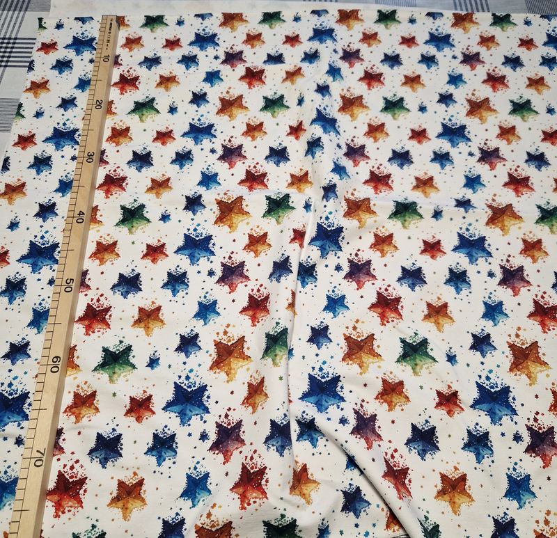 Sommersweat French-Terry Sterne bunt 80cm x 180cm breit Sommersweat French-Terry Sterne bunt 80cm x 180cm breit