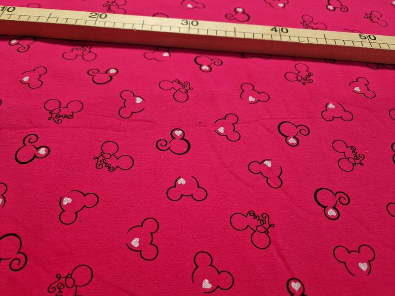 Sommersweat Maus pink Glitzer 50cm x 170cm breit Sommersweat Maus pink Glitzer 50cm x 170cm breit