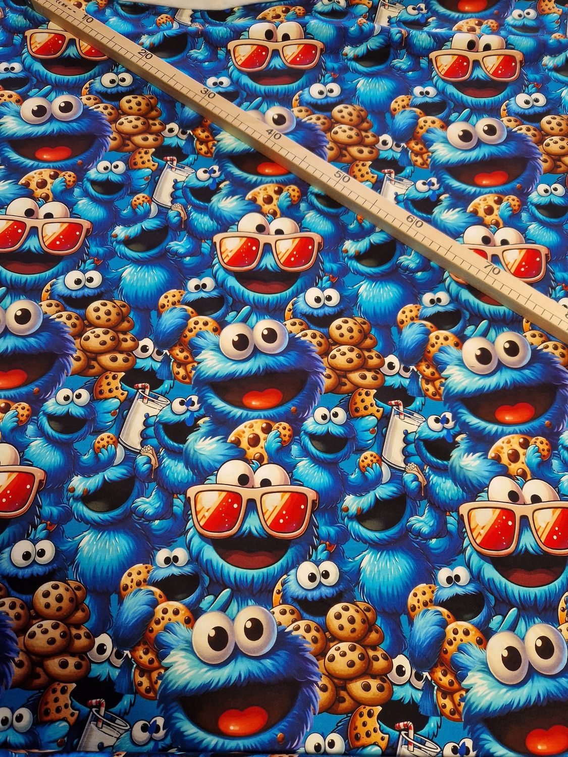 Sommersweat Krümelmonster 50cm x 180cm breit neue Lieferung im November