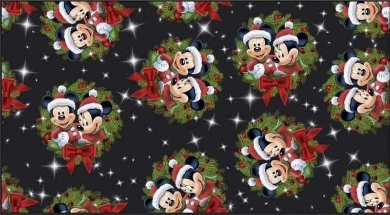 Sommersweat Minnie Micky Maus Weihnachten 50cm x 180cm breit Sommersweat Minnie Micky Maus Weihnachten 50cm x 180cm breit