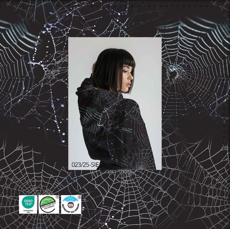 Sommersweat Spinnennetz Halloween 50cm x 180cm breit 