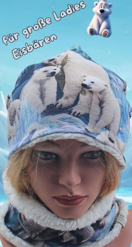 Sommersweat French-Terry Eisbär 50cm x 180cm breit