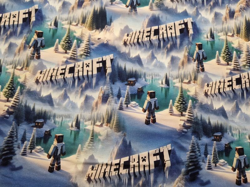 Sommersweat Minecraft blau 50cm x 180cm breit Sommersweat Minecraft blau 50cm x 180cm breit