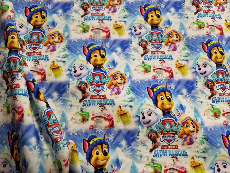 Sommersweat Paw Patrol Snow Rescure 50cm x 180cm breit Sommersweat Paw Patrol Snow Rescure 50cm x 180cm breit