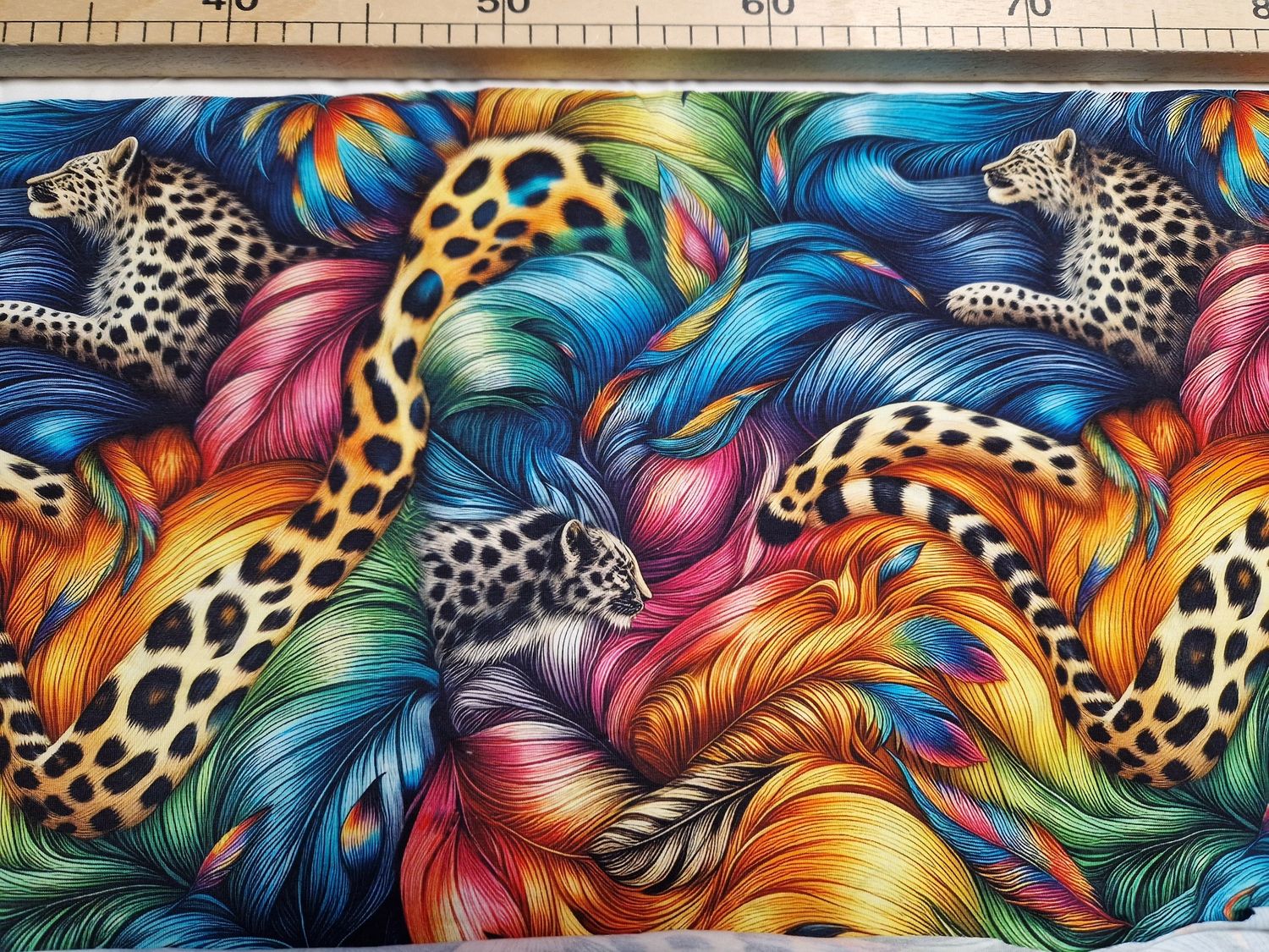 Jersey Digitaldruck Leopard 34cm x180cm breit