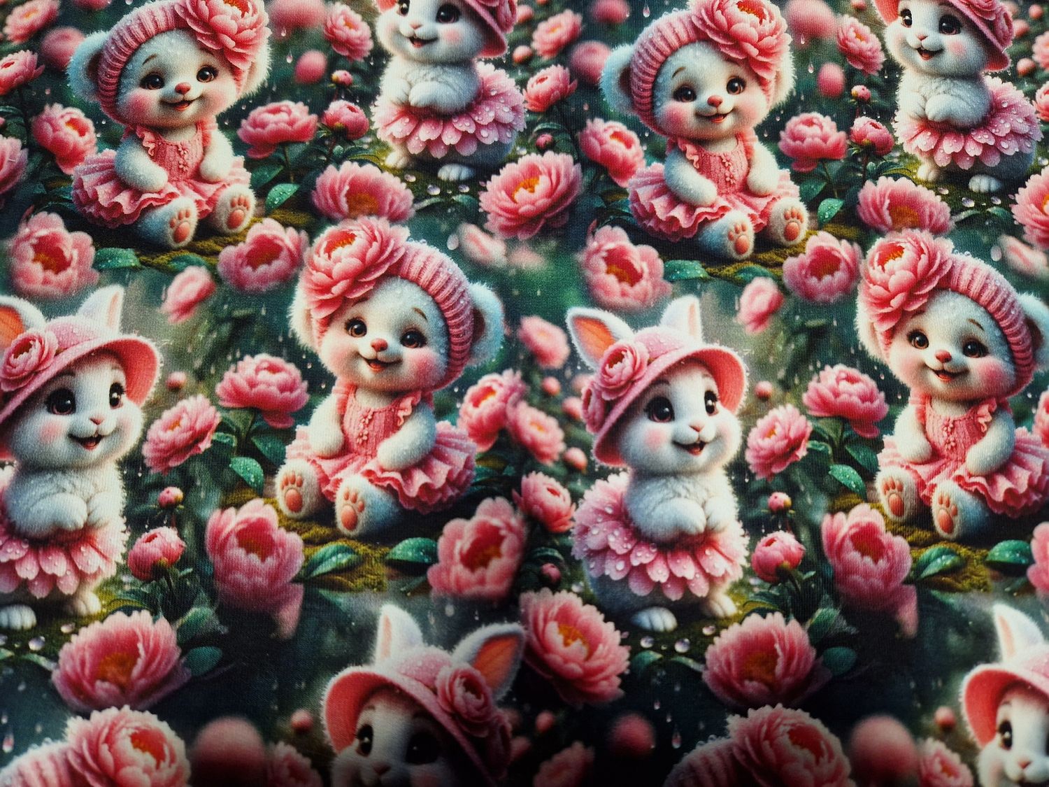 Sommersweat Hasen rosa 50cm x 180cm breit 