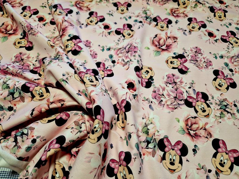 Sommersweat Minnie Maus rosa 50cm x 180cm breit Sommersweat Minnie Maus rosa 50cm x 180cm breit