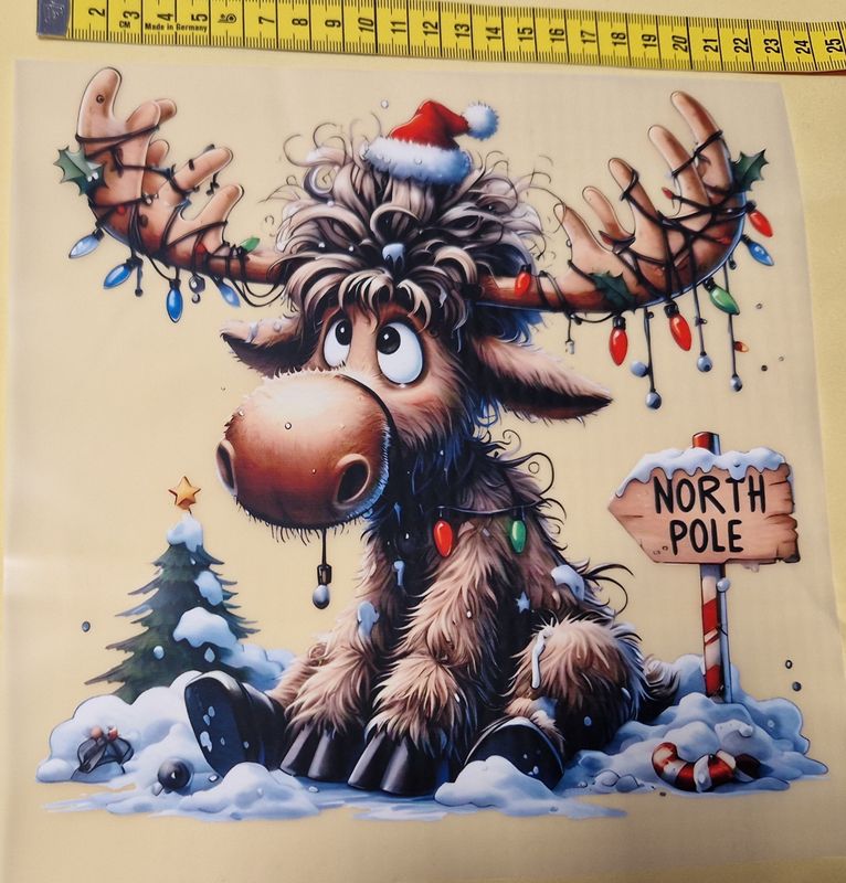 Bügelbild Weihnachten Rentier 22cm