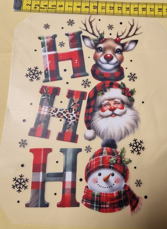 Bügelbild HoHoHo Weihnachten 22cm
