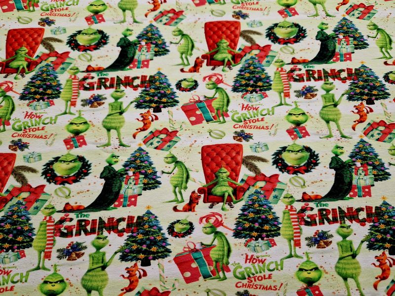 Sommersweat Grinch 50cm x 180cm breit 