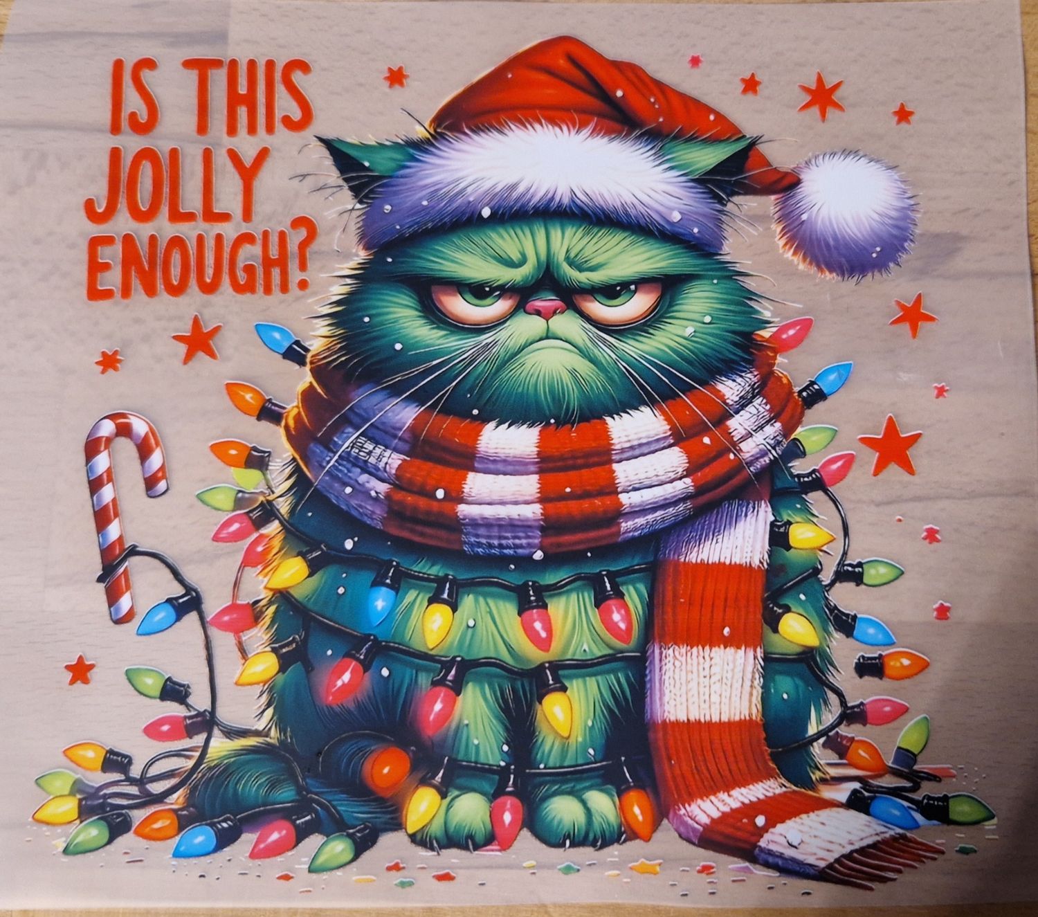 Bügelbild Grinch Katze Weihnachten 22cm Bügelbild Grinch Katze Weihnachten 22cm