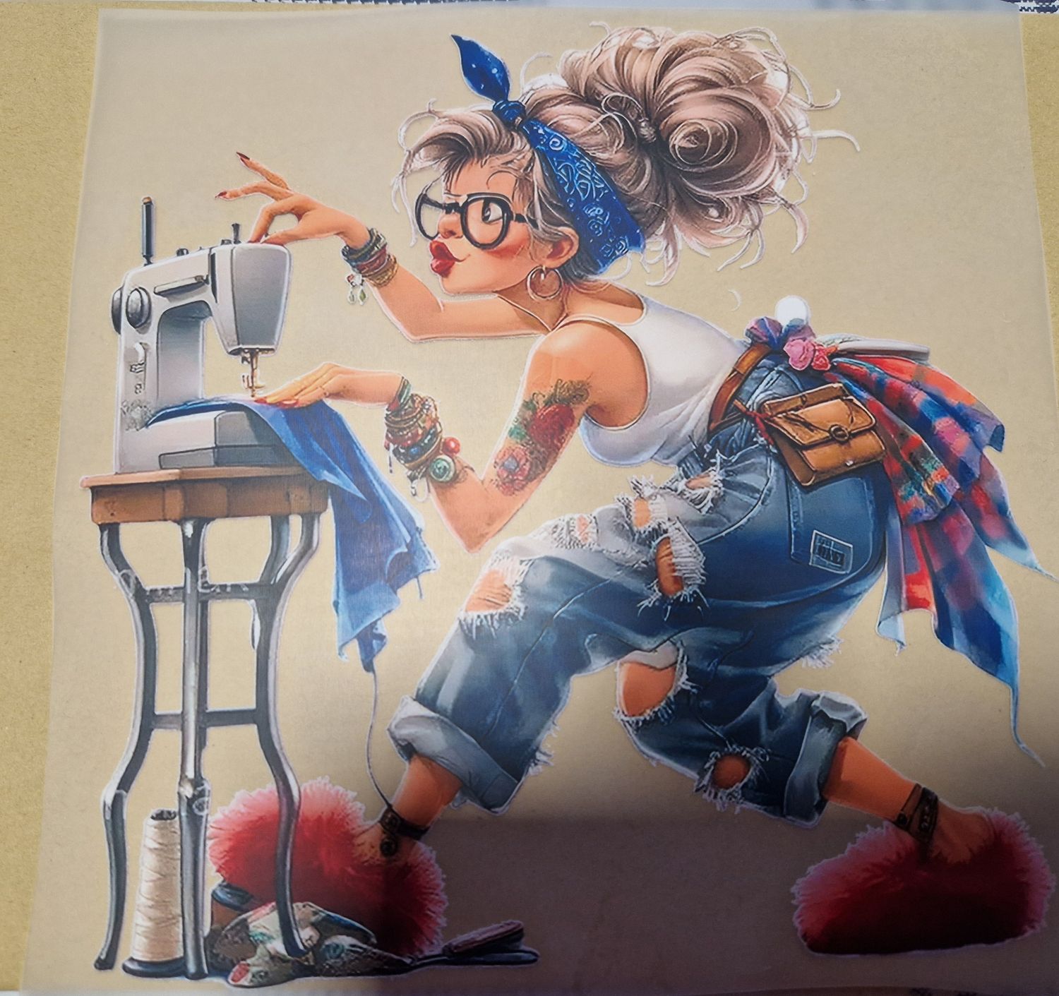 Bügelbild Nähmaschine 22cm Bügelbild Nähmaschine 22cm