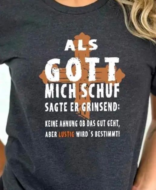 Bügelbild Als Gott mich schuf 23cm Bügelbild Als Gott mich schuf 23cm