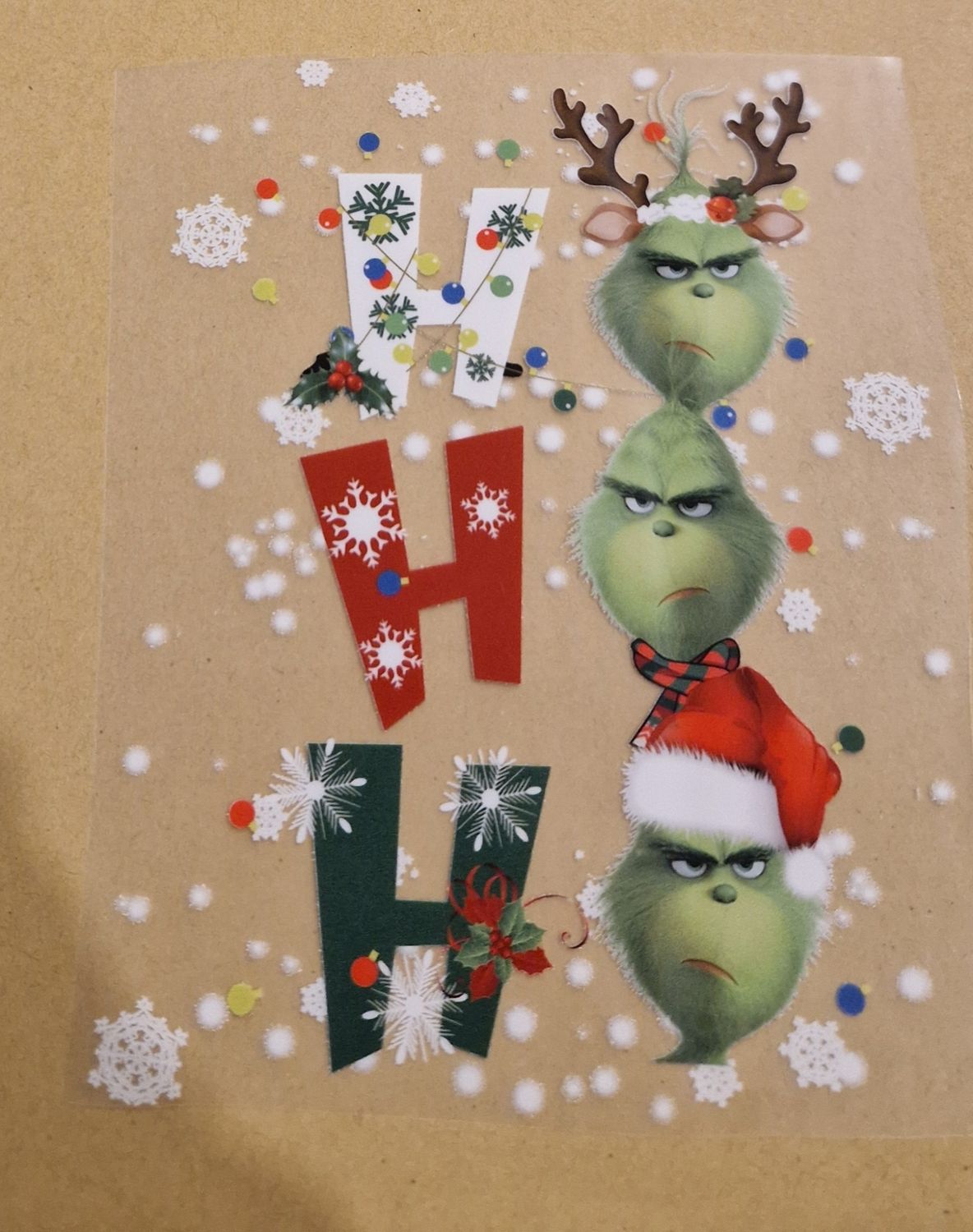 Bügelbild Grinch 10x10cm Hohoho Bügelbild Grinch 10x10cm Hohoho