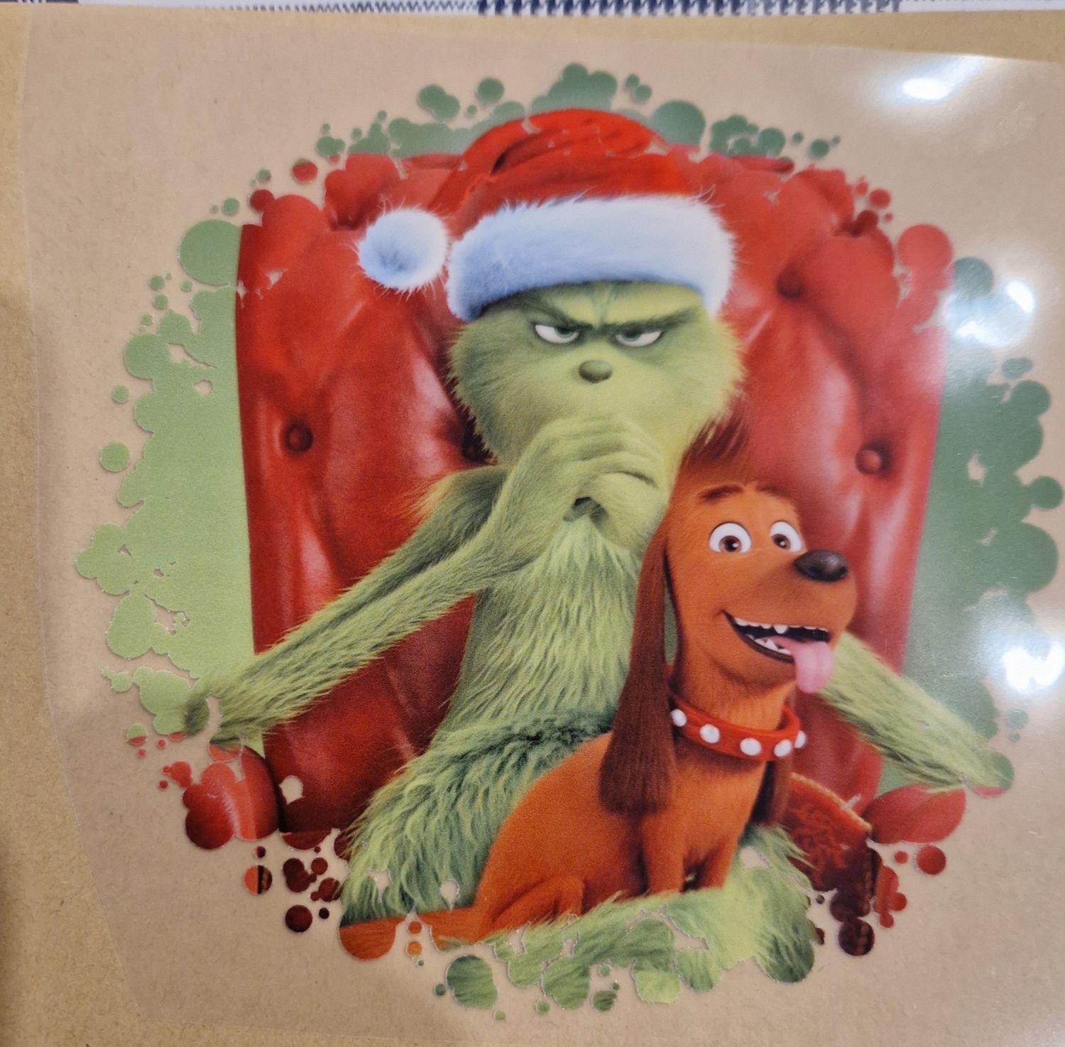 Bügelbild Grinch 10x10cm Bügelbild Grinch 10x10cm