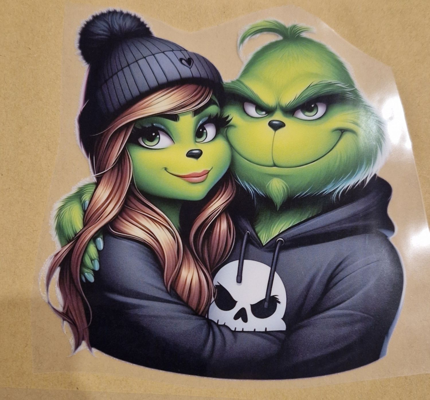 Bügelbild Grinch 15x15cm Bügelbild Grinch 15x15cm