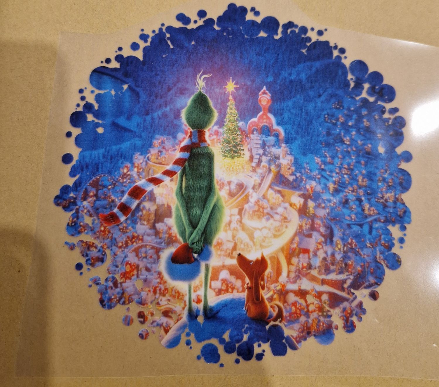 Bügelbild Grinch 15x15cm Bügelbild Grinch 15x15cm