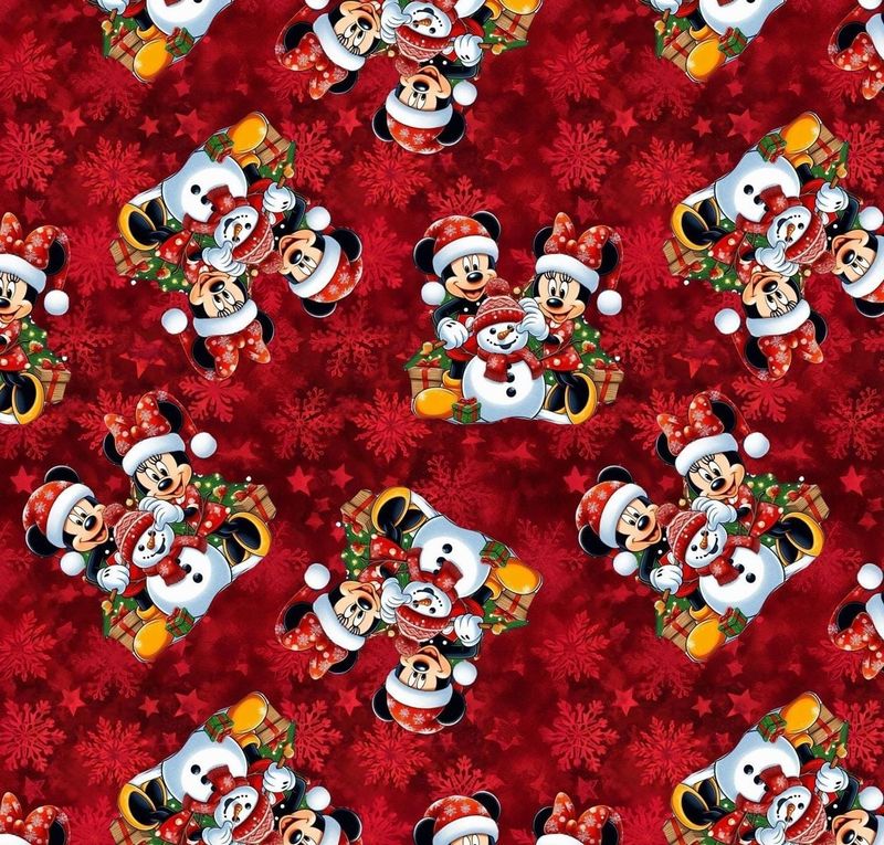 Sommersweat Minnie Micky Maus Weihnachten 90cm x 180cm breit