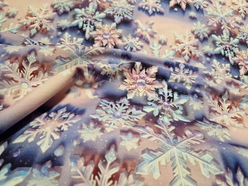 Sommersweat Schneeflocken 50cm x 180cm breit 