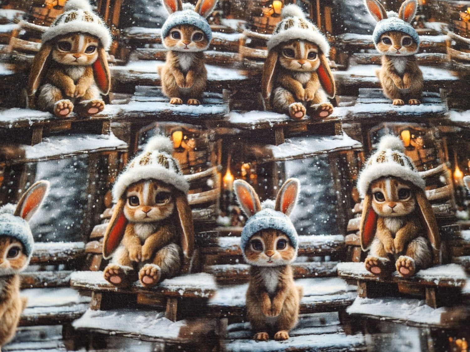 Sommersweat Hasen 50cm x 180cm breit Sommersweat Hasen 50cm x 180cm breit