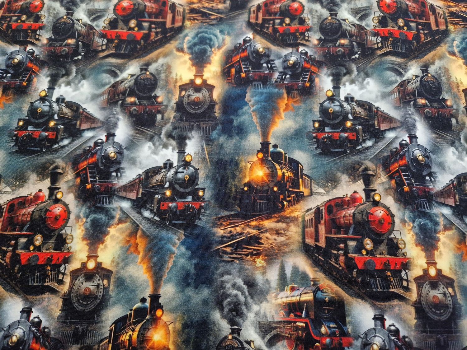 Sommersweat Lokomotive 50cm x 180cm breit Sommersweat Lokomotive 50cm x 180cm breit