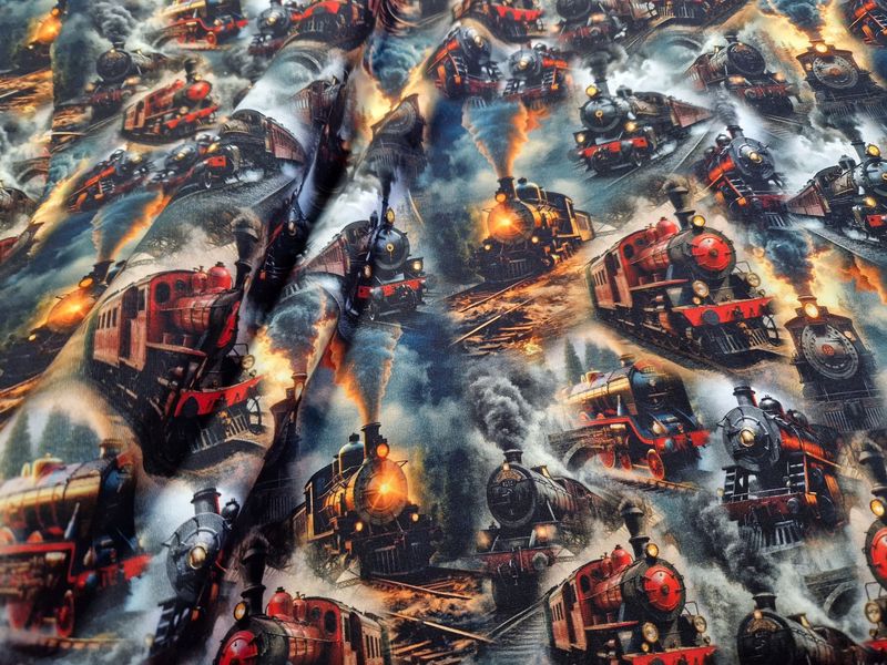 Sommersweat Lokomotive 50cm x 180cm breit