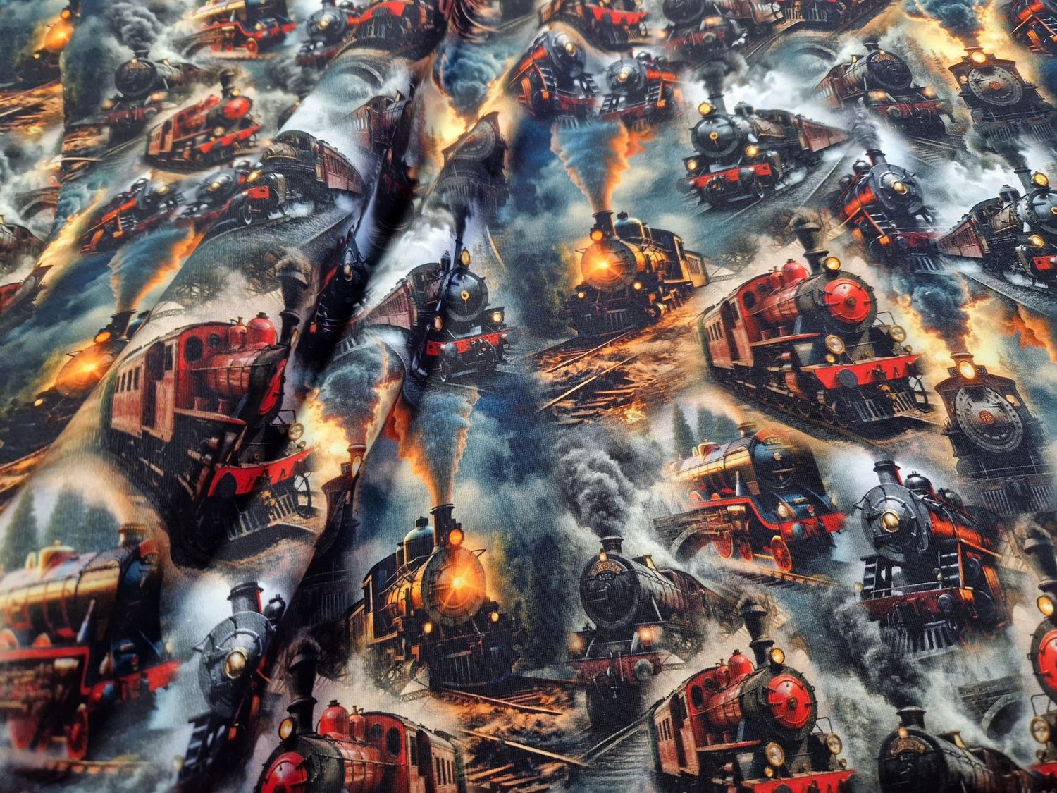 Sommersweat Lokomotive 50cm x 180cm breit Sommersweat Lokomotive 50cm x 180cm breit