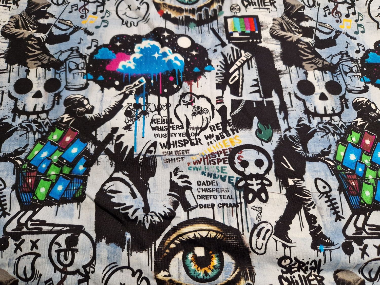 Sommersweat Graffity 50cm x 180cm breit Sommersweat Graffity 50cm x 180cm breit