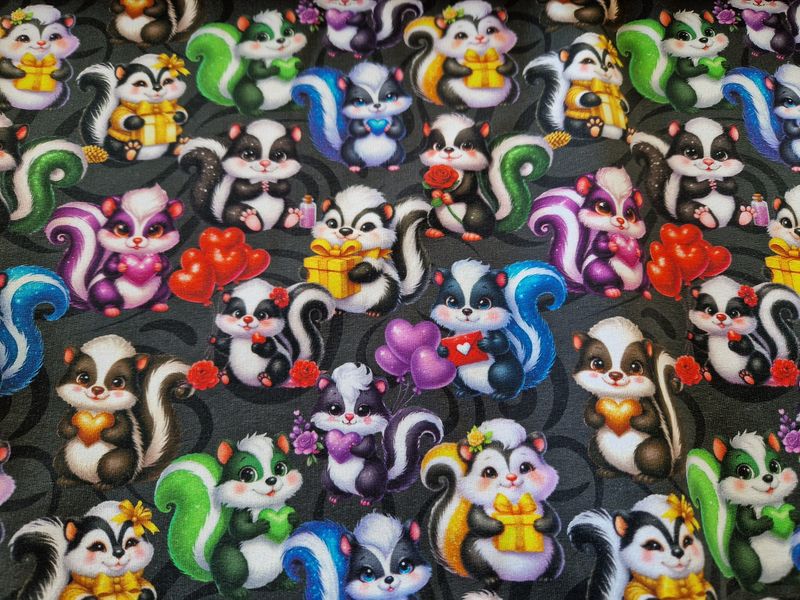 Sommersweat bunte Waldtiere 50cm x 180cm breit 