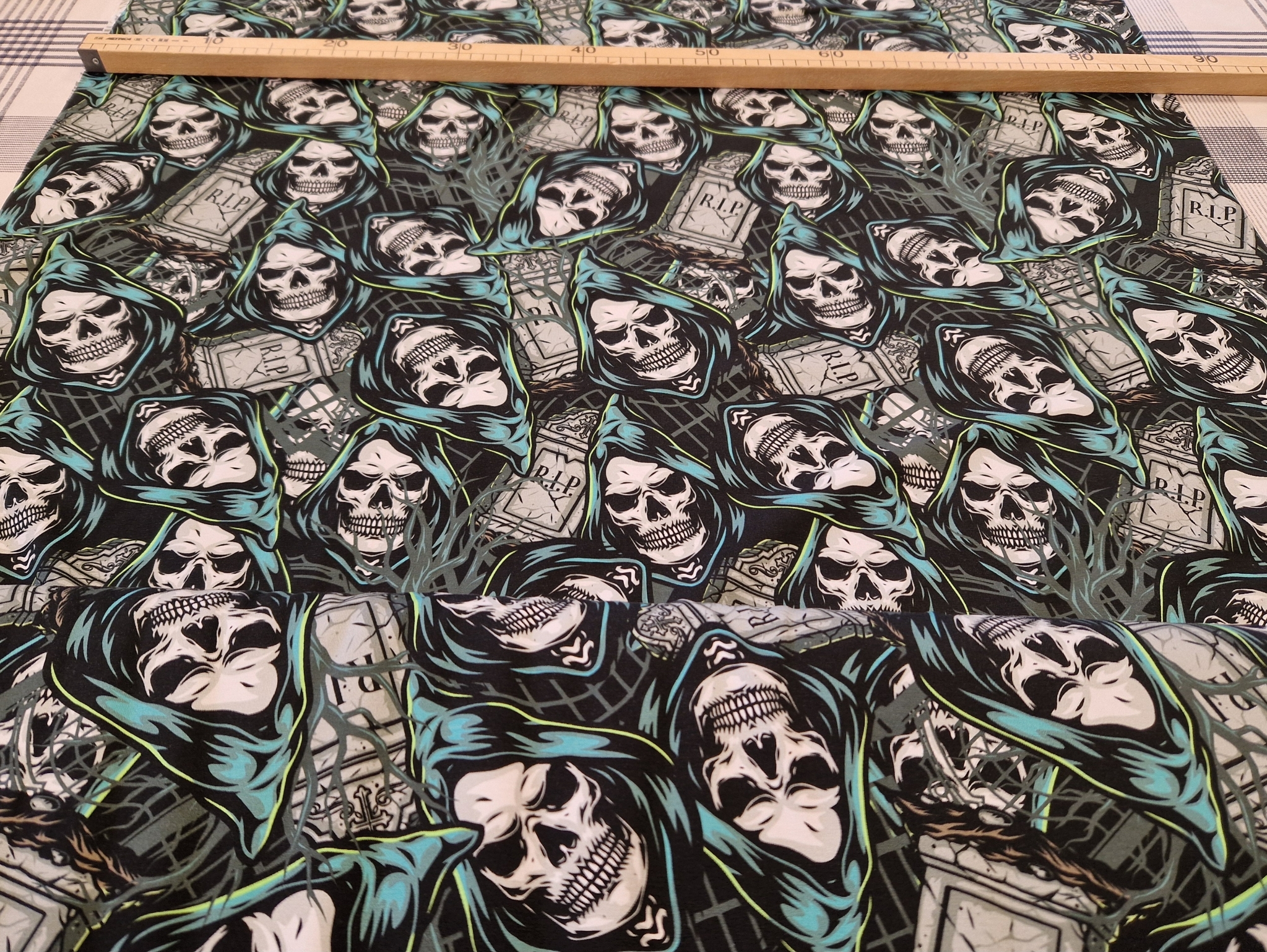 Jersey Digitaldruck Skulls Totenkopf 50cm x180cm breit